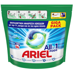 ARIEL ALL IN ONE PODS ΤΑΜΠΛΕΤΕΣ ΠΛΥΝΤΗΡΙΟΥ ΡΟΥΧΩΝ ALPINE 54ΤΕΜ