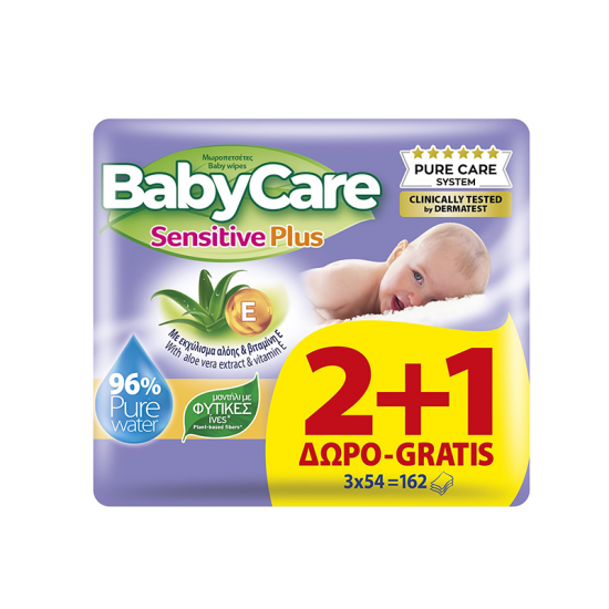 BABYCARE ΜΩΡΟΜΑΝΤΗΛΑ SENSITIVE PLUS 3X54TEM 2+1Δ BABYCARE ΜΩΡΟΜΑΝΤΗΛΑ SENSITIVE PLUS 3X54TEM 2+1Δ