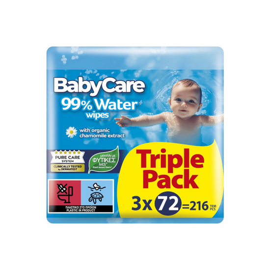 BABYCARE ΜΩΡΟΜΑΝΤΗΛΑ WATER 99% TRIPLE PACK 3X72TEM