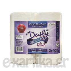 DAILY PLUS  ΧΑΡΤΙ ΚΟΥΖΙΝΑΣ ΛΕΥΚΟ 2Χ400GR DAILY PLUS  ΧΑΡΤΙ ΚΟΥΖΙΝΑΣ ΛΕΥΚΟ 2Χ400GR