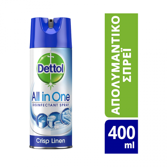 DETTOL ΑΠΟΛΥΜΑΝΤΙΚΟ SPRAY ALL IN ONE CRISP LINEN 400ML