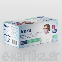 KERA ΙΑΤΡΙΚΗ ΜΑΣΚΑ ΠΡΟΣΩΠΟΥ ΜΙΑΣ ΧΡΗΣΗΣ 3LY TYPE II 50ΤΕΜ
