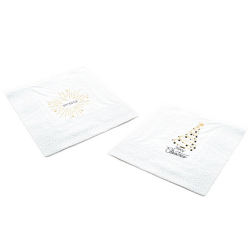 ΜΑΞΙ ΧΑΡΤΟΠΕΤΣΕΤΕΣ ΛΕΥΚΕΣ ΧΡΙΣΤΟΥΓΕΝΝΙΑΤΙΚΕΣ ΧΡΥΣΟ-ΜΑΥΡΟ 2Φ 33Χ33 50ΤΕΜ