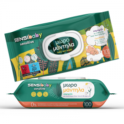 SENSIBABY ΜΩΡΟΜΑΝΤΗΛΑ ΜΕ ΚΑΠΑΚΙ ΧΑΜΟΜΗΛΙ & ALOE VERA 100ΤΕΜ