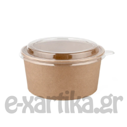 ΜΠΩΛ ΣΑΛΑΤΑΣ ΣΤΡΟΓΓΥΛΟ ΚΡΑΦΤ 750CC ΜΕ ΠΛΑΣΤΙΚΟ ΔΙΑΦΑΝΟ ΚΑΠΑΚΙ 50ΤΕΜ