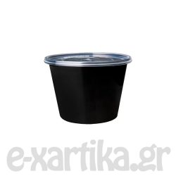 ΣΚΕΥΟΣ M/W INJECTION ΣΤΡΟΓΓΥΛΟ ΜΑΥΡΟ ME ΠΛΑΣΤΙΚΟ ΔΙΑΦΑΝΟ ΚΑΠΑΚΙ 500ML 50ΤΕΜ