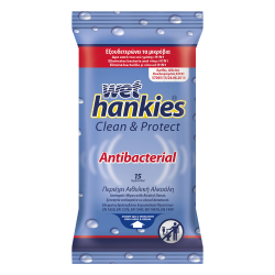 WET HANKIES ΑΝΤΙΒΑΚΤΗΡΙΔΙΑΚΑ ΜΑΝΤΗΛΑΚΙΑ CLEAN & PROTECT 15ΤΕΜ WET HANKIES ΑΝΤΙΒΑΚΤΗΡΙΔΙΑΚΑ ΜΑΝΤΗΛΑΚΙΑ CLEAN & PROTECT 15ΤΕΜ