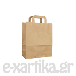 ΧΑΡΤΙΝΗ ΤΣΑΝΤΑ ΚΡΑΦΤ ΜΕ ΠΑΤΟ ΚΑΙ ΧΕΡΑΚΙΑ 22X11X24CM 25ΤΕΜ