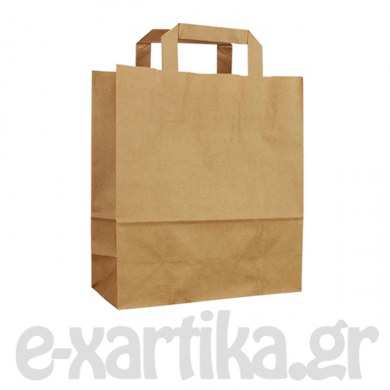 ΧΑΡΤΙΝΗ ΤΣΑΝΤΑ ΚΡΑΦΤ ΜΕ ΠΑΤΟ ΚΑΙ ΧΕΡΑΚΙ 28X17X29CM 25ΤΕΜ