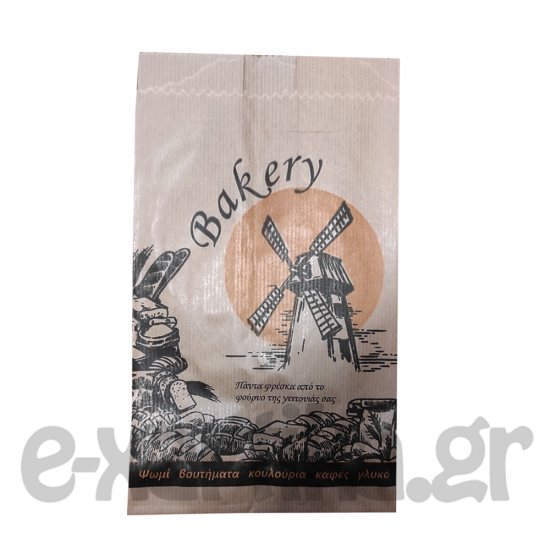 ΧΑΡΤΟΣΑΚΟΥΛΕΣ ΚΡΑΦΤ ΚΑΦΕ ΤΥΠΩΜΕΝΕΣ "BAKERY" 17Χ33ΕΚ 1KG
